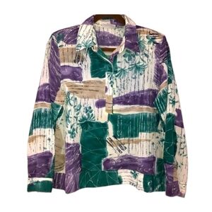 Vintage Alfred Dunner size 12P shirt. Long sleeve button on front